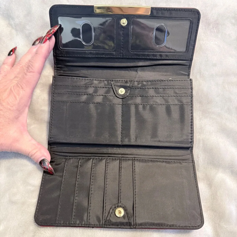 StyleKeeper S2120 Burgundy Organizer Wallet Clutch Gold Tone Unused